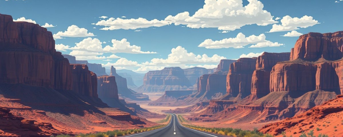 Grand paysage naturel des Amériques et route panoramique