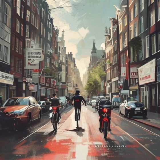 Illustration : Renversé sur une piste cyclable à Amsterdam