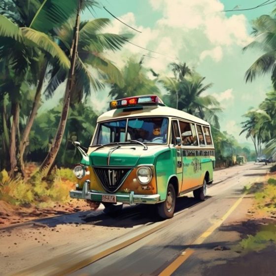 Illustration : Taxi-brousse en retard de plusieurs heures à Madagascar
