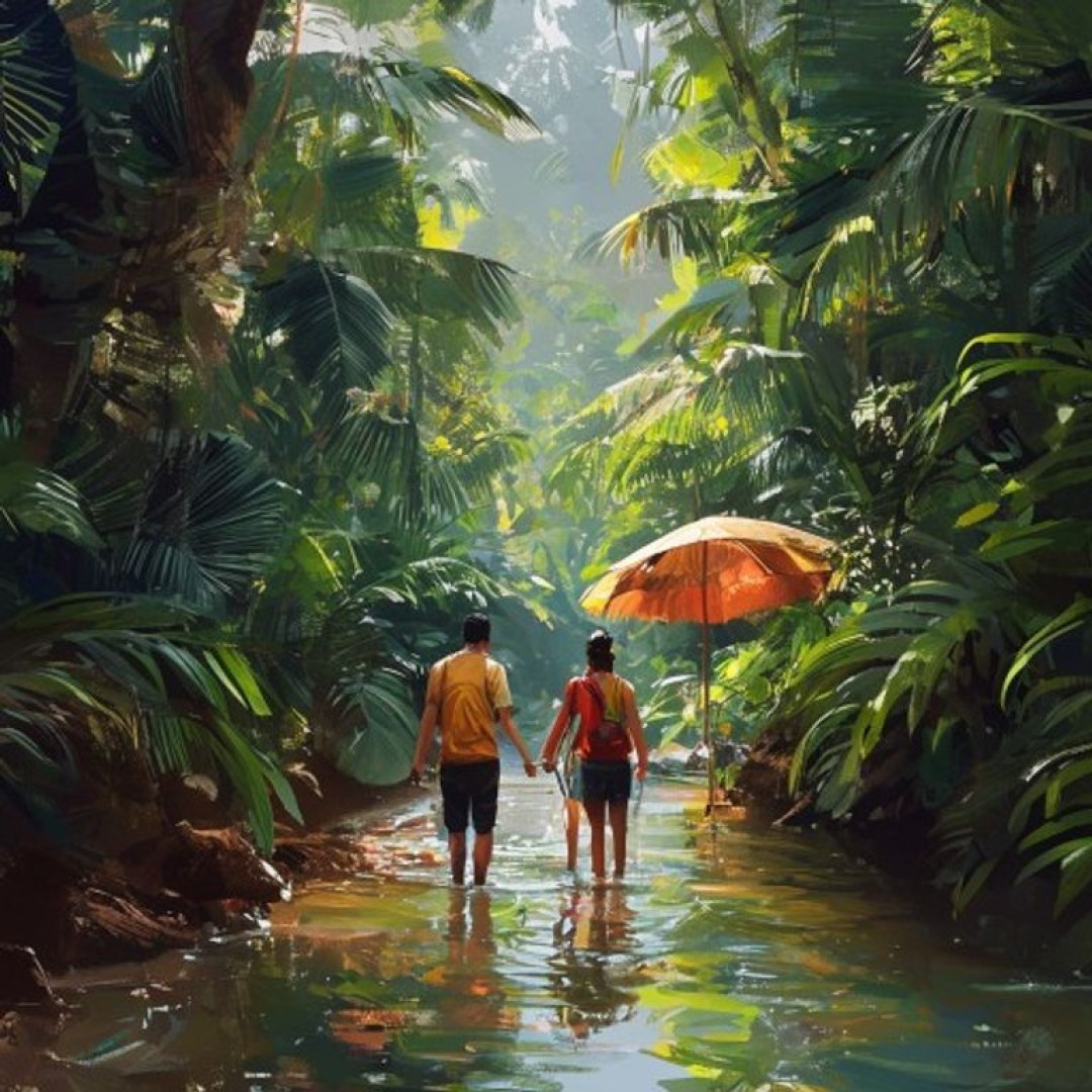 Illustration de la galère : Promenade dans la jungle en Guadeloupe.