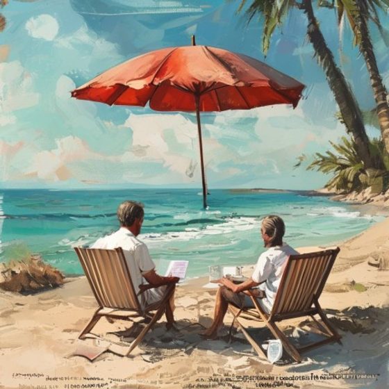 Illustration : Deux transats, un parasol, et une facture-surprise