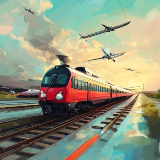 Illustration : correspondance train-avion