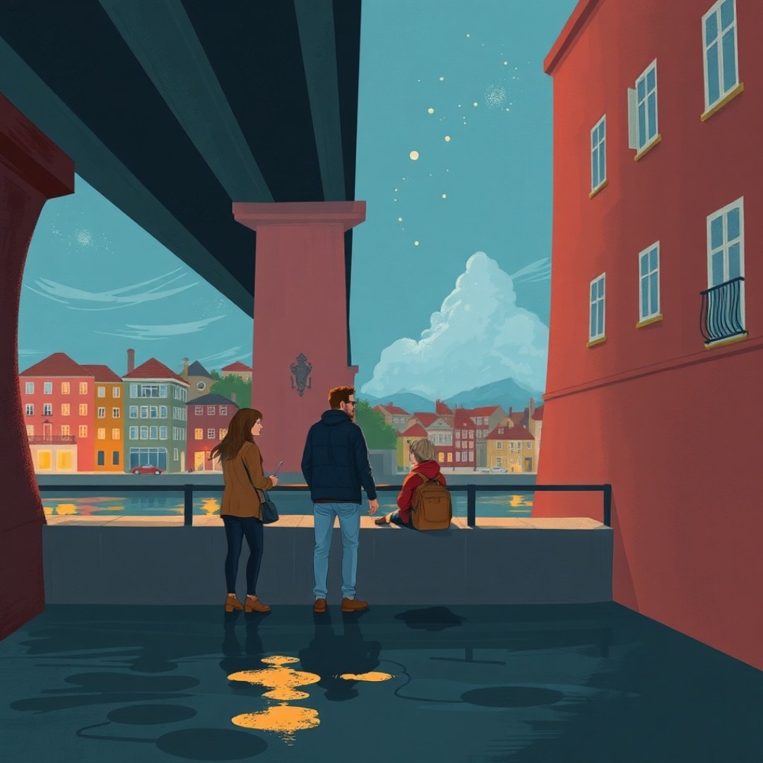 Illustration de la galère : on a faillit finir sous un pont à porto...